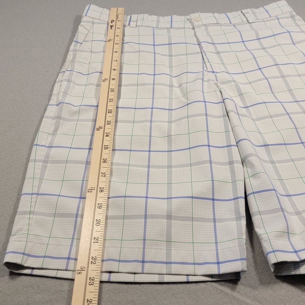Nike Golf Shorts Men's Size‎ 34 Plaid White Blue Green Lightweight Chino Outdoor - Picture 8 of 8